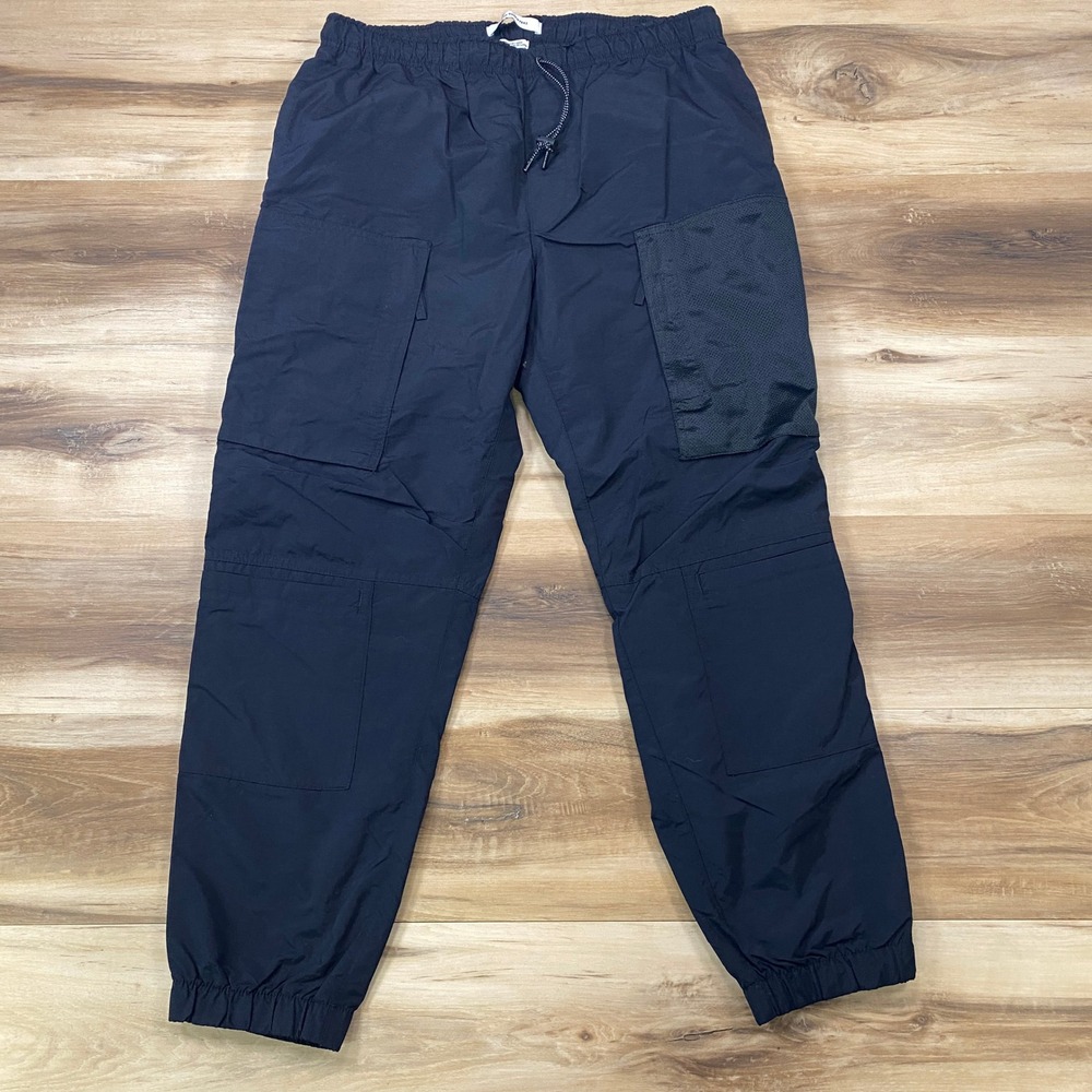 Urban Outfitters Cargo Jogger Mens Large Gorpcore Nylon Tech Utility Black